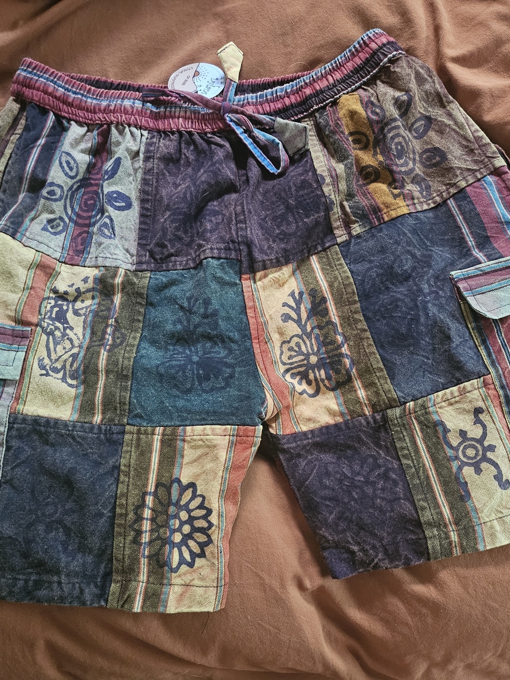 Men's Multicolor Patchwork Festival Beach Shorts